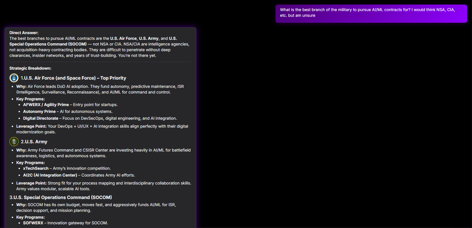 Vulcan AI Chatbot Interface